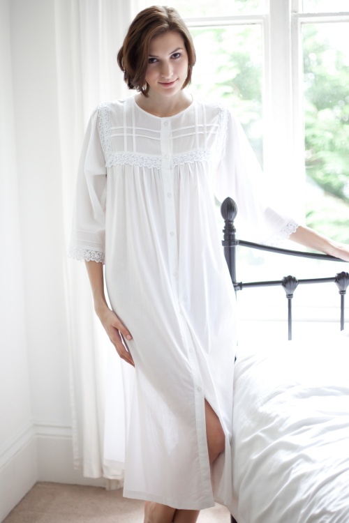 Cassia Victorian Cotton Lawn Housecoat Nightdress